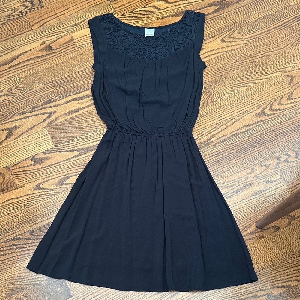 Ella Moss Black Lace Detail Midi Dress